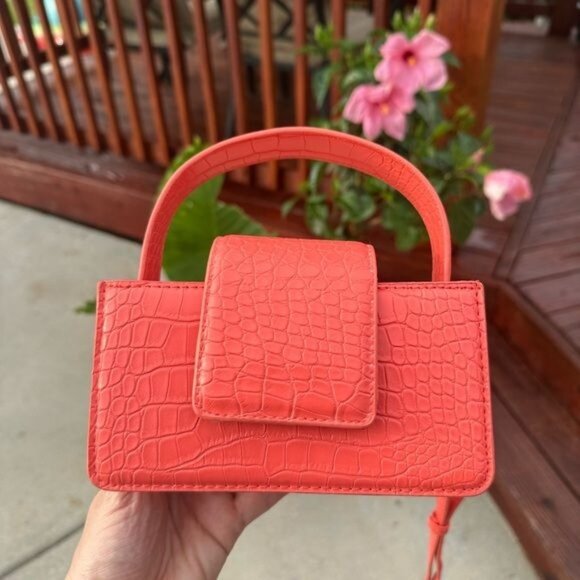 Coral Pink Mini Purse Small - Picture 2 of 12